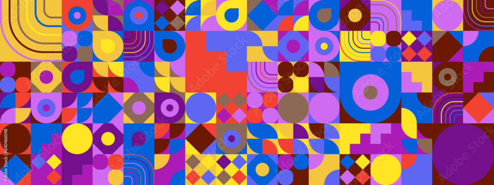 Colorful modern geometric banner with shapes Colorful modern geometric banner with shapes