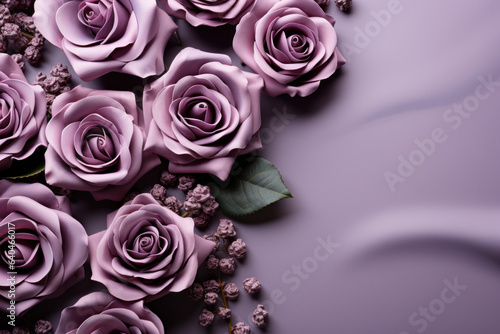  gorgeous image of purple roses right blank area   © Sekai