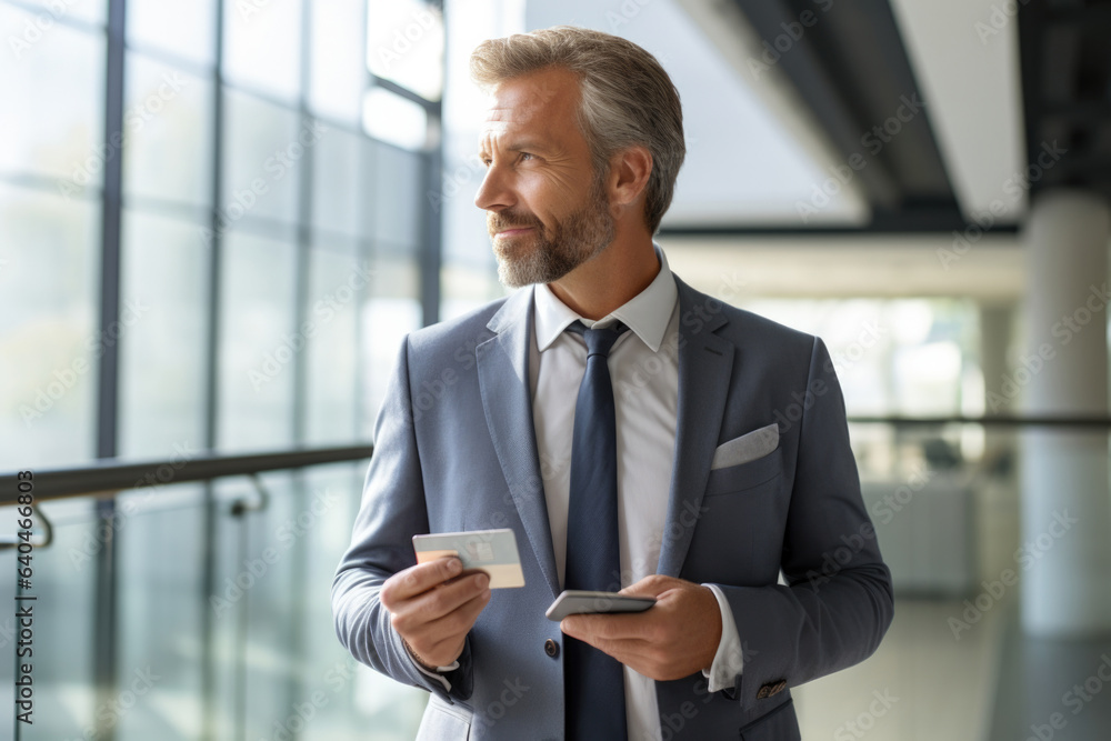 middle age adult man happy expression in a modern minimalist company middle age adult man happy expression in a modern minimalist company