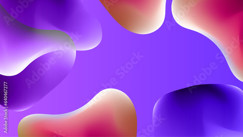 Gradient background with Purple pink morphing shapes. Metaball spheres. Morphing colorful blobs. Vector 3d illustration. Abstract 3d background. Liquid colors. Decoration for banner or sign design