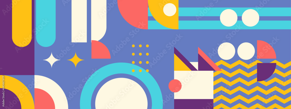 Seamless Pattern of Pop and Colorful Abstract Geometric Shape. Tile Decor Wallpaper Seamless Pattern of Pop and Colorful Abstract Geometric Shape. Tile Decor Wallpaper
