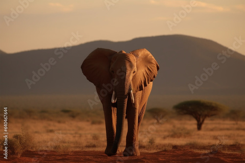 an elephant in the African desert