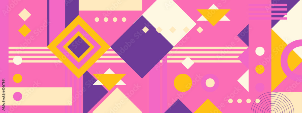 Seamless Pattern of Pop and Colorful Abstract Geometric Shape. Tile Decor Wallpaper