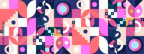 vector colorful geometric shapes mosaic background