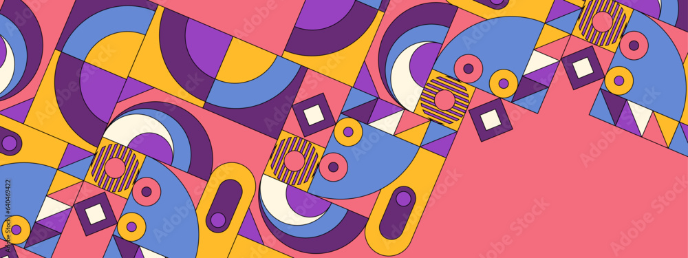 Fototapeta premium vector flat colorful geometric shapes background