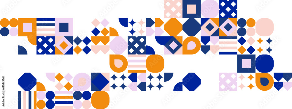 Colorful modern geometric banner with shapes Colorful modern geometric banner with shapes