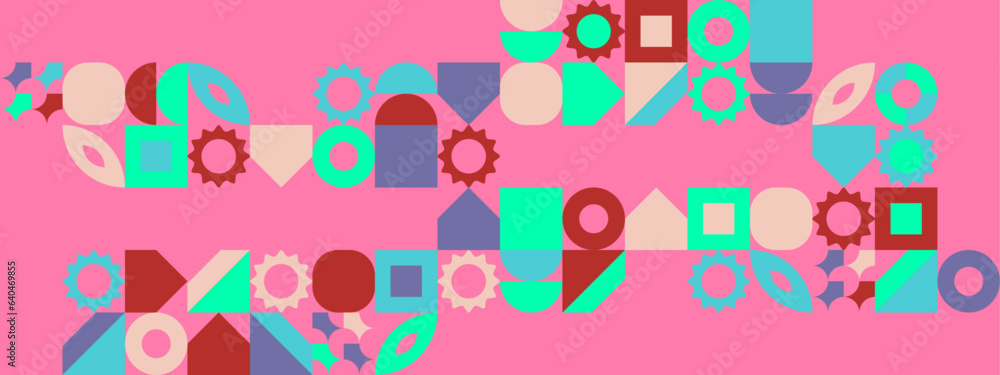 Colorful modern geometric banner with shapes Colorful modern geometric banner with shapes