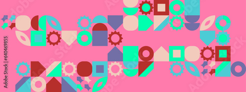 Colorful modern geometric banner with shapes