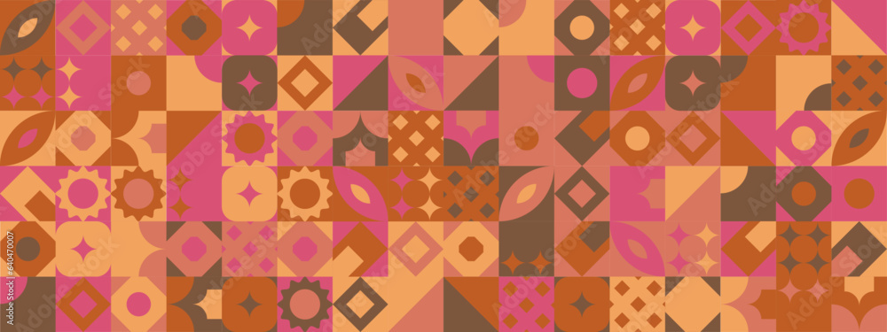 Colorful modern geometric banner with shapes Colorful modern geometric banner with shapes