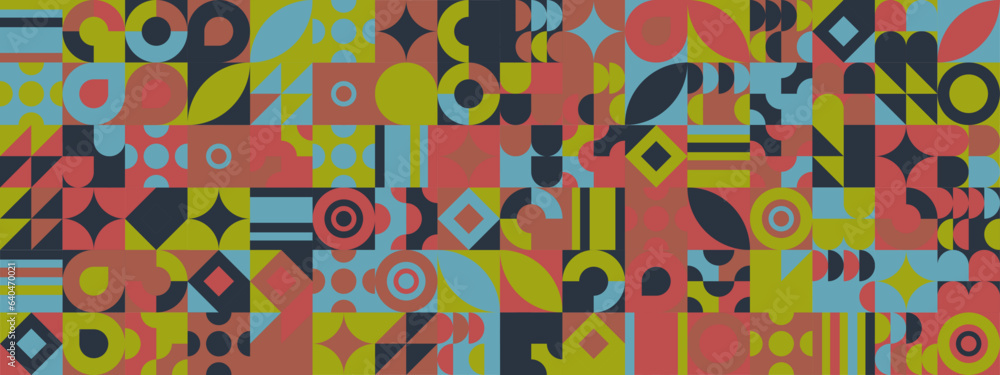 Colorful modern geometric banner with shapes Colorful modern geometric banner with shapes