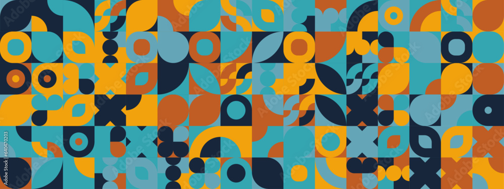 Colorful modern geometric banner with shapes Colorful modern geometric banner with shapes