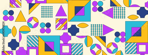 Geometrical colorful artwork with simple shape and figure