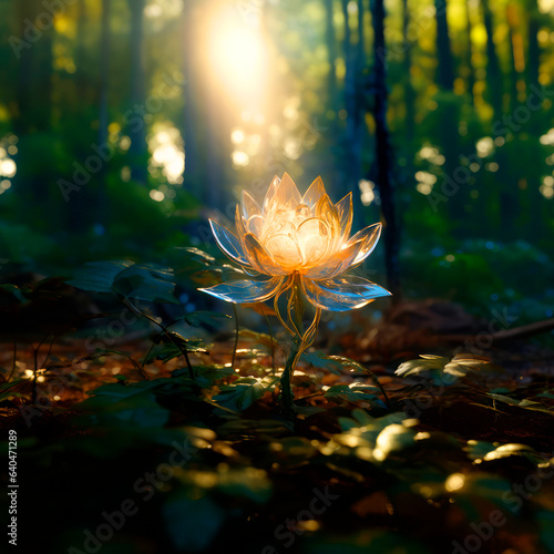 GLASS LOTUS IN THE FOREST