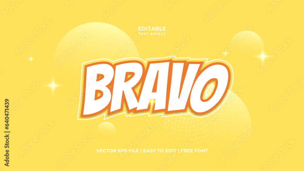 Naklejka premium Bravo typography minimalism editable text effect