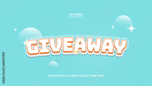 Editable giveaway text effect in 3d style. Suitable for brand or business logo