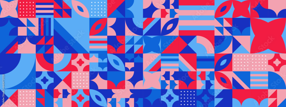 Colorful modern geometric banner with shapes Colorful modern geometric banner with shapes