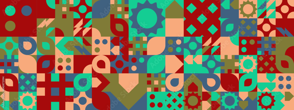Colorful modern geometric banner with shapes Colorful modern geometric banner with shapes