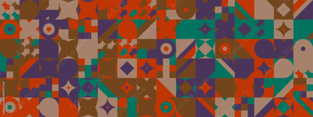 Colorful modern geometric banner with shapes Colorful modern geometric banner with shapes