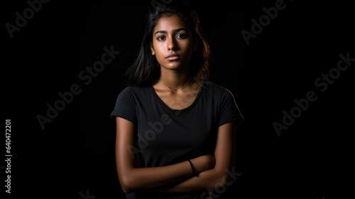High contrast low key full body stock photo of a Pretty girl - stockphoto concepts