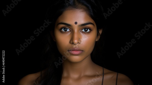 Hich contrast low key close up of a Pretty 18 years old girl - stockphoto concepts