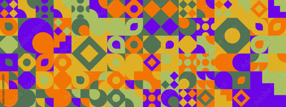 Colorful modern geometric banner with shapes Colorful modern geometric banner with shapes