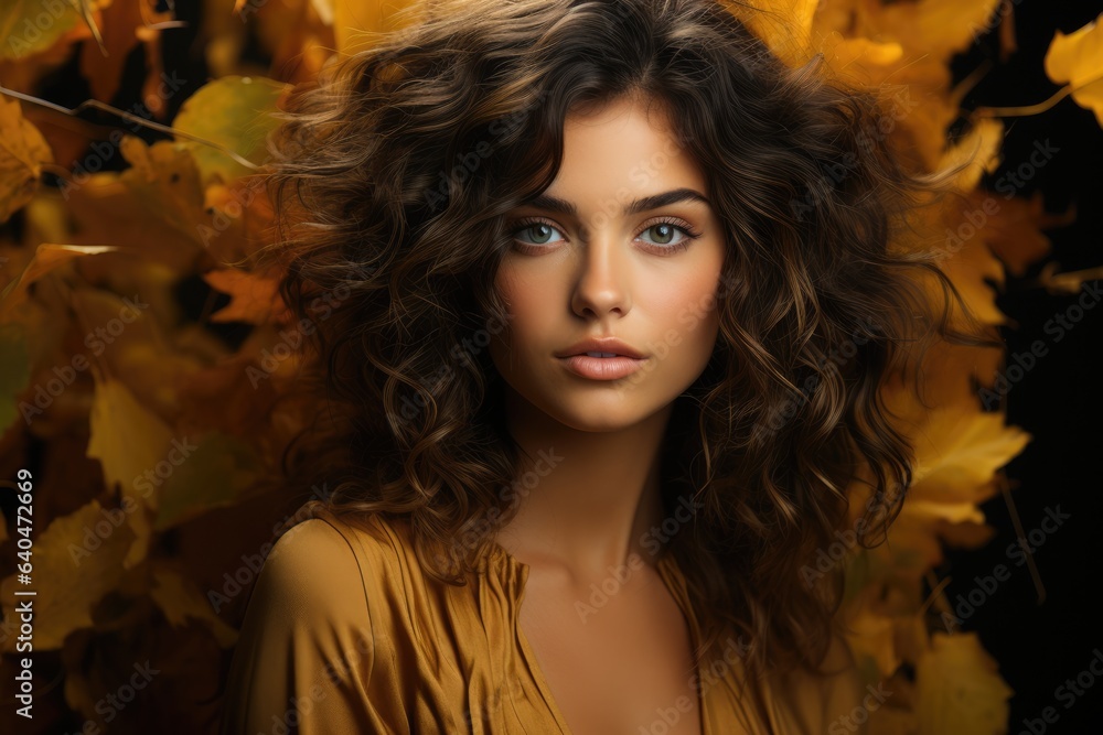 Fototapeta premium Autumn Fashion A model in stylish fall attire - stockphoto concepts