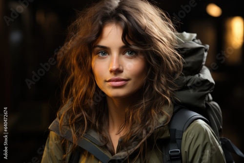 Adventure Travel A woman with hiking gear - stockphoto concepts