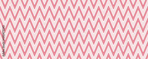 Candy cane zigzag seamless pattern. Red and pink wavy stripes background. Christmas repeating decoration wallpaper. Winter holiday lines backdrop. Xmas peppermint present wrapping print. Vector