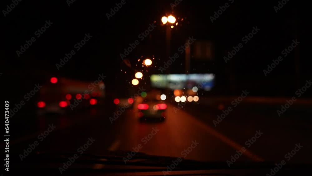 Bokeh light on road of night Bokeh light on road of night