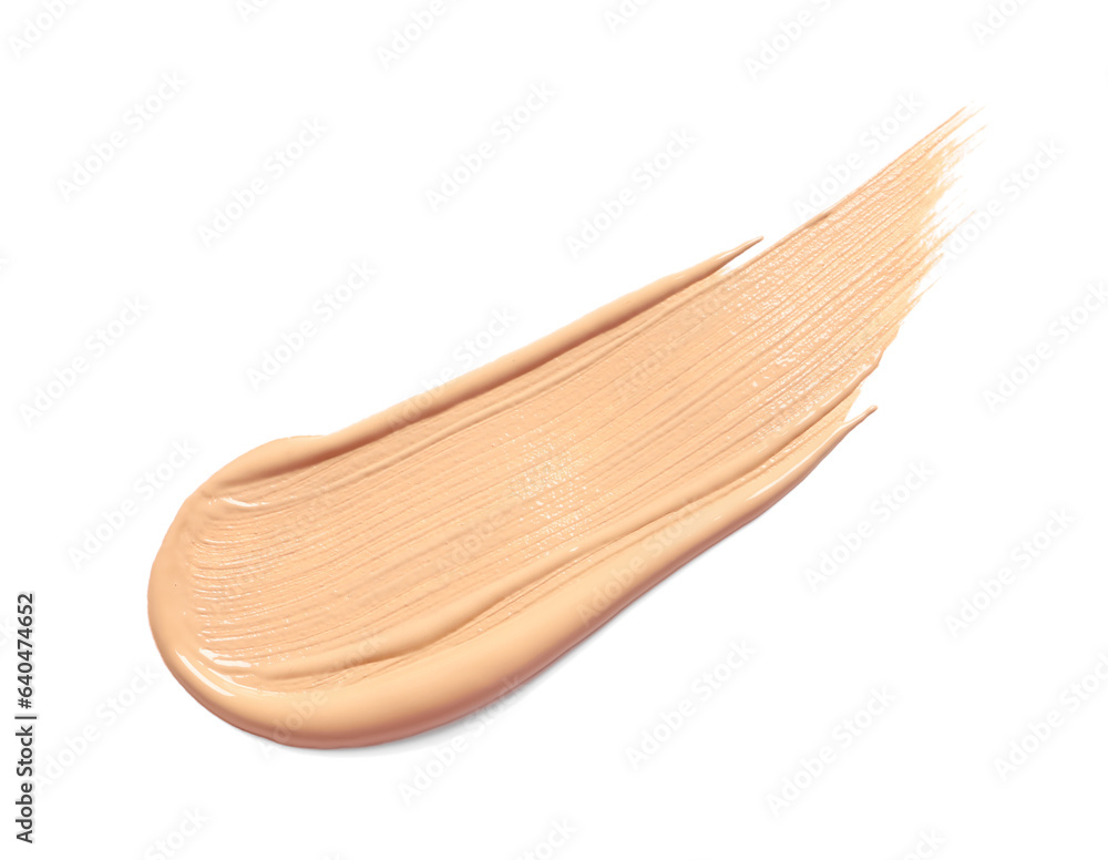 Smear of skin foundation isolated on white, top view Smear of skin foundation isolated on white, top view