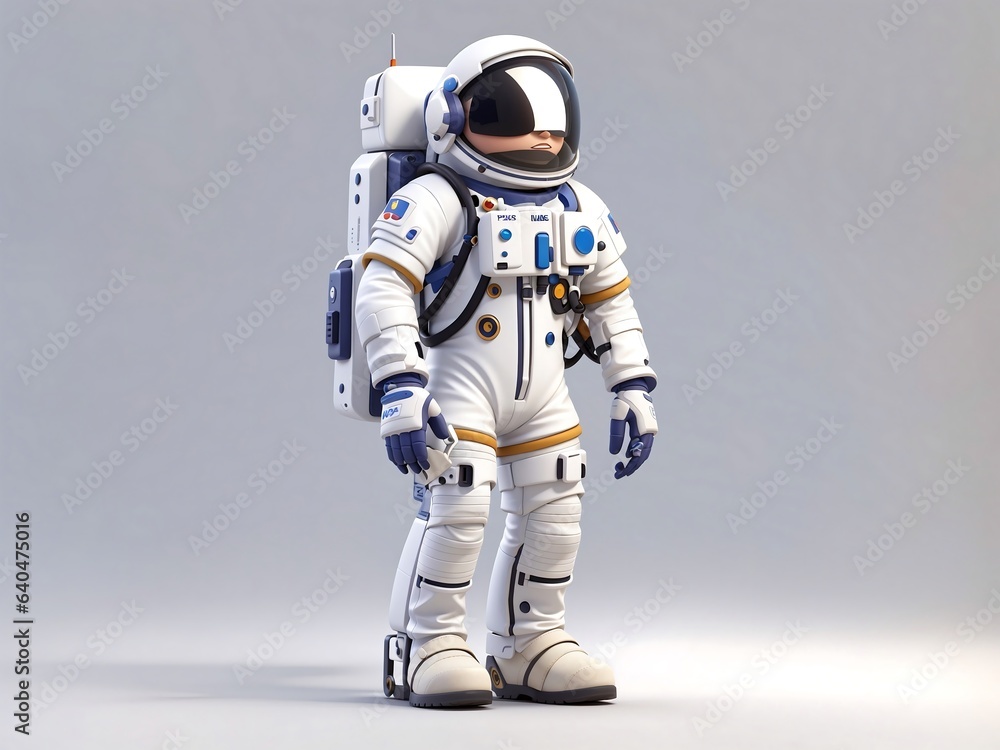 A 3d style astronaut, on a white background A 3d style astronaut, on a white background