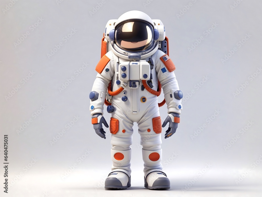 Fototapeta premium A 3d style astronaut, on a white background