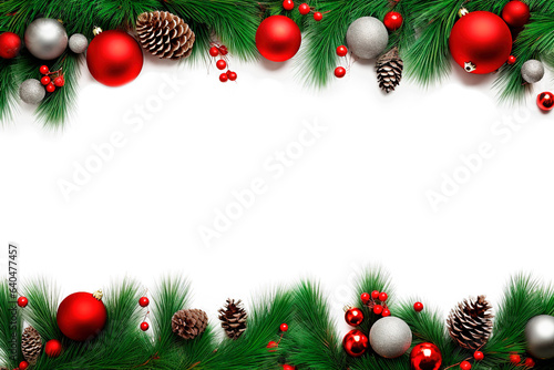 Christmas theme frame over isolated transparent background with copy space for advertisement