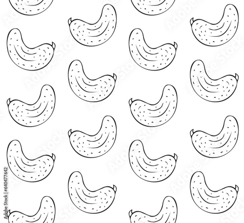 Vector seamless pattern of hand drawn doodle sketch cashew nut isolated on white background