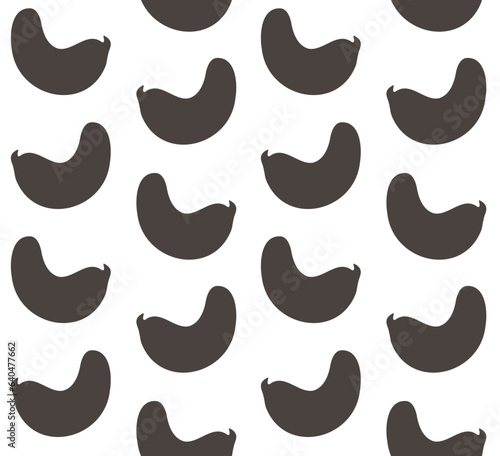 Vector seamless pattern of hand drawn cashew nut silhouette isolated on white background