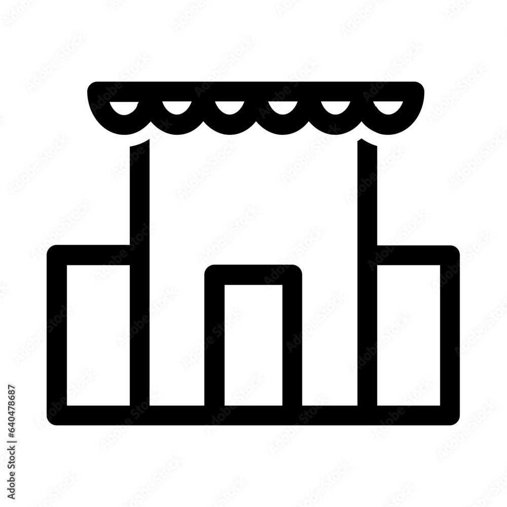 Simple Supermarket Icon, Building Illustration in Trendy Flat Isolated on White Background - SVG Vector