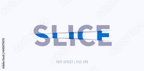 sliced text effect - razor sliced text. Slice style typography design.