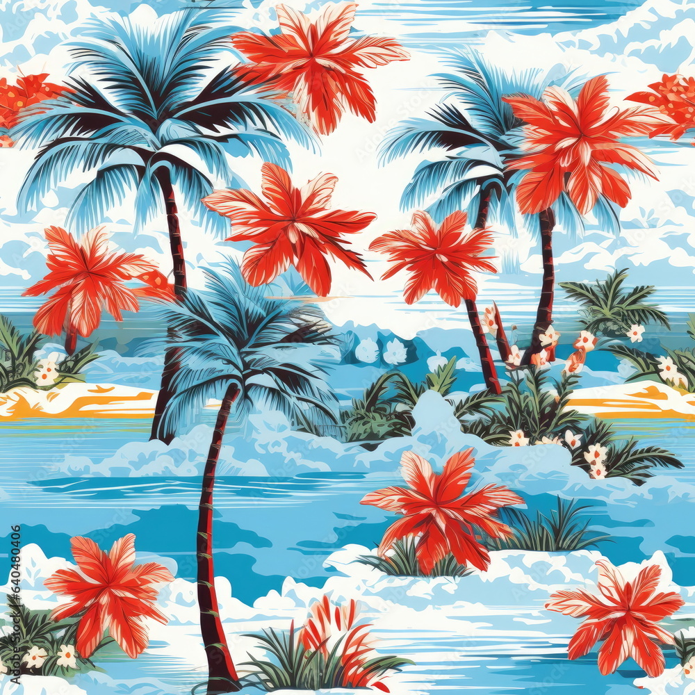seamless pattern of shirt Hawaii style seamless pattern of shirt Hawaii style