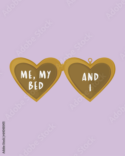 Gold Heart Locket Doodle Vector, Drawing, Sketch