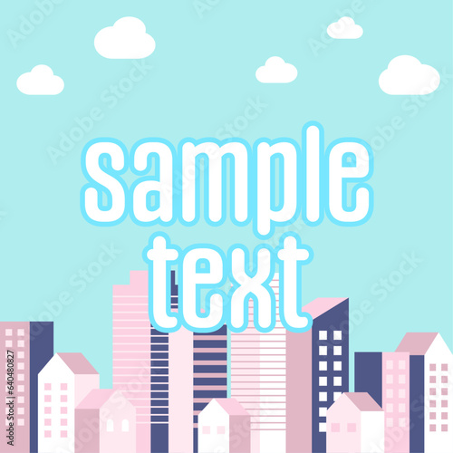 背景イラスト_ビル群_パステルカラー