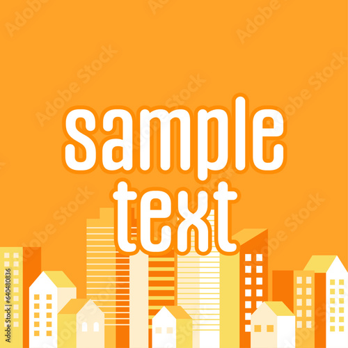 バナーセット_ビル群_オレンジ