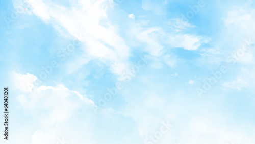 The sky is large, bright, beautiful and has white clouds.