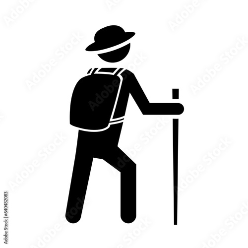 hiker vector icon