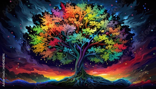 tree and rainbow