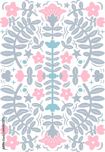 transparant botanical card, nature, ornament garden flowers