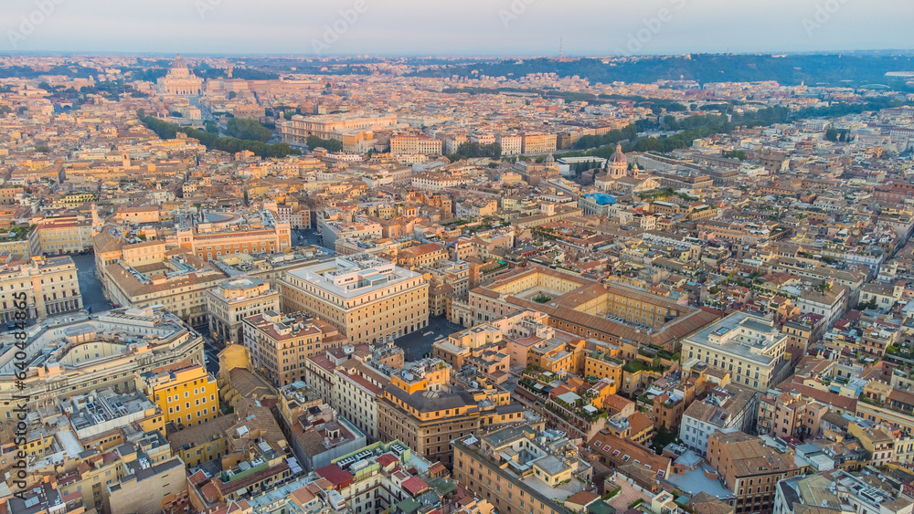 Obraz premium Rome, the eternal city, is a living museum where ancient ruins meet urban life. The city is dotted with remnants of its glorious past, from the Colosseum, where gladiators once fought