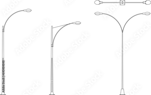 Sketch vector illustration of classic vintage old street lamp architectural design