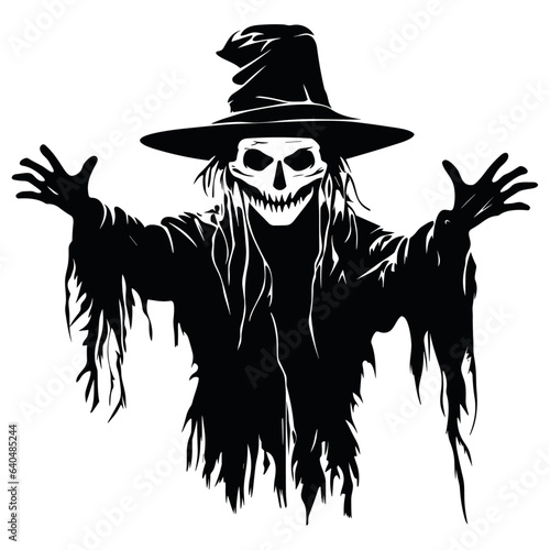 Halloween scarecrow vector cartoon illustration