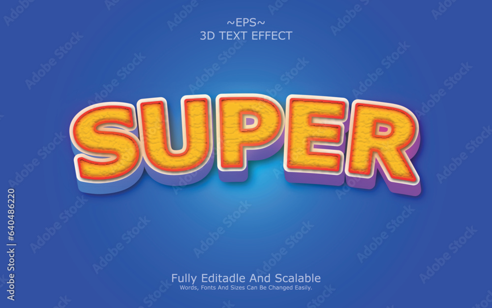 Super 3d editable text effect template
