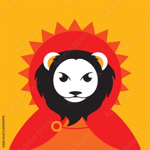 Lion cute cartoon vector wizard theme